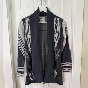 Billabong Patterned Knit Cardigan | Size M | Shawl Collar